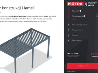 Aplikacja mobilna ISOTRA pergola